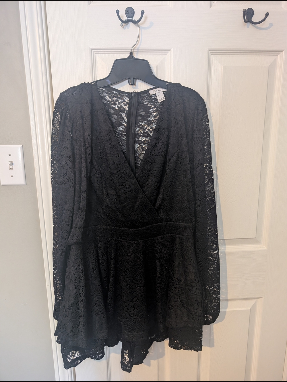 Revamped Black Lace Long Sleeve Romper